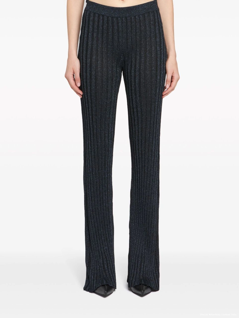 Cheap McCartney lurex Women ribbed-knit straight-leg Stella trousers 0806